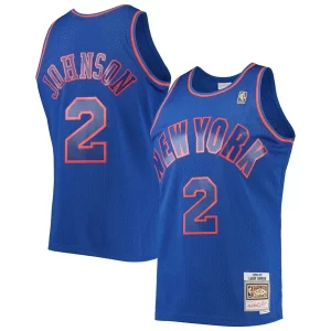 Larry Johnson New Stylish York Knicks 1996/97 Hardwood Classics Swingman Jersey Blue Great for Fans