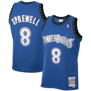 Latrell Premium Sprewell Minnesota Timberwolves 2001/02 Hardwood Classics Swingman Jersey Blue for Basketball Enthusiasts