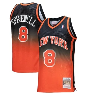 Latrell Sprewell New York Knicks 1998/99 Fabulous Hardwood Classics Fadeaway Swingman Player Jersey Orange/Black for Basketball Enthusiasts