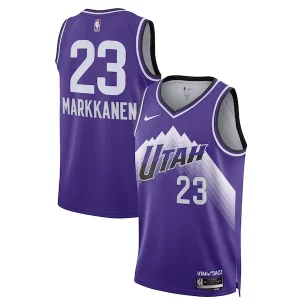 Lauri Markkanen Utah Eye - catching Jazz Nike Unisex 2023/24 Swingman Jersey Purple City Edition Ideal for Collectors