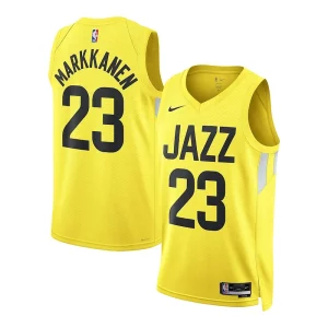 Lauri Markkanen Utah Premium Jazz Nike Unisex Swingman Jersey Association Edition Gold for Basketball Enthusiasts