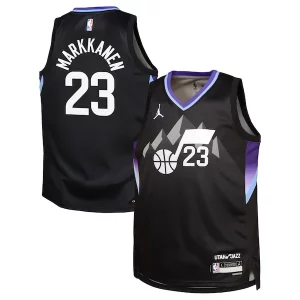 Lauri Markkanen Utah Unique Jazz Jordan Brand Youth Swingman Jersey Statement Edition Black Great for Fans