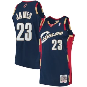 LeBron James Cleveland Cavaliers Trendy Hardwood Classics Swingman Jersey Navy Perfect for Game Day