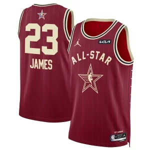 LeBron James Jordan Brand Chic Unisex 2024 NBA All Star Game Swingman Jersey Crimson Must - Have for Jerseys Lovers