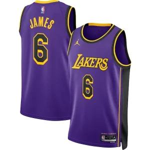 LeBron James Los Angeles Lakers Jordan Brand Chic Unisex Swingman Jersey Statement Edition Purple Perfect for Game Day