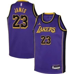 LeBron James Los Angeles Lakers Jordan Brand Youth Chic Performance Swingman Jersey Statement Purple Ideal for Collectors