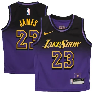 LeBron James Los Angeles Lakers Nike Preschool 2024/25 Eye - catching Swingman Player Jersey City Edition Purple for Basketball Enthusiasts
