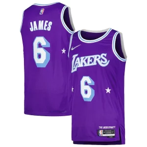 LeBron James Los Angeles Lakers Nike Swingman Player Jersey City Unique Edition Purple Ideal for Collectors