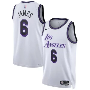 LeBron James Los Angeles Lakers Nike Unisex 2022/23 Swingman Gorgeous Jersey City Edition White Ideal for Collectors