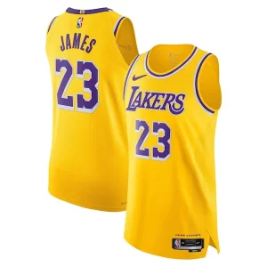 LeBron James Los Angeles Trendy Lakers Nike Authentic Jersey Icon Edition Gold Great for Fans