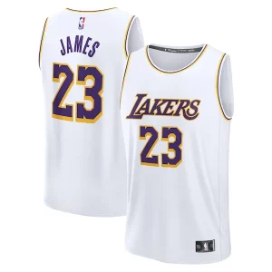 LeBron James Los Eye - catching Angeles Lakers Youth Fast Break Replica Player Jersey Association Edition White Ideal for Collectors
