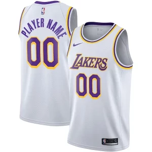 Los Angeles Lakers Nike Elegant 2020/21 Swingman Custom Jersey Association Edition White Ideal for Collectors