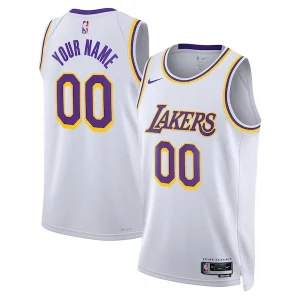 Los Angeles Lakers Nike Premium Unisex Swingman Custom Jersey White Association Edition Great for Fans