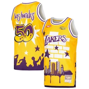 Los Angeles Lakers x Tats Cru Hardwood Classics Fashion Jersey Gorgeous Gold Great for Fans