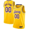 Los Angeles Premium Lakers Nike Custom Swingman Jersey Gold Icon Edition for Basketball Enthusiasts