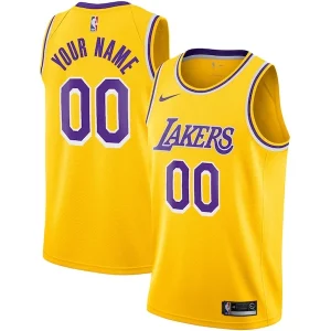 Los Angeles Premium Lakers Nike Custom Swingman Jersey Gold Icon Edition for Basketball Enthusiasts