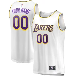 Los Gorgeous Angeles Lakers Youth Fast Break Replica Custom Jersey Association Edition White Ideal for Collectors