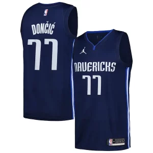 Luka Dončić Dallas Mavericks Jordan Brand Swingman Trendy Player Jersey Statement Edition Navy for Basketball Enthusiasts