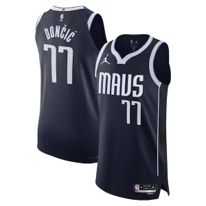 Luka Dončić Dallas Mavericks Jordan Gorgeous Brand Authentic Player Jersey Statement Edition Navy for Basketball Enthusiasts