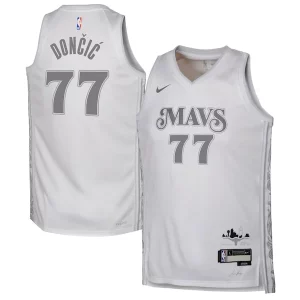Luka Dončić Dallas Mavericks Nike Chic Youth 2024/25 Swingman Player Jersey City Edition White for Basketball Enthusiasts