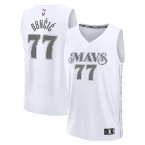 Luka Dončić Dallas Mavericks Youth 2024/25 Fast Break Eye - catching Player Jersey City Edition White Must - Have for Jerseys Lovers