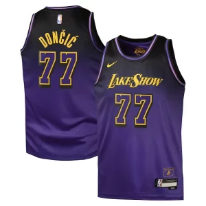 Luka Dončić Los Angeles Lakers Nike City Edition Swingman Jersey 2024 Purple Eye - catching Great for Fans