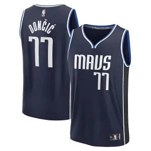 Luka Eye - catching Dončić Dallas Mavericks Men's Fast Break Player Jersey Statement Edition Navy Ideal for Collectors
