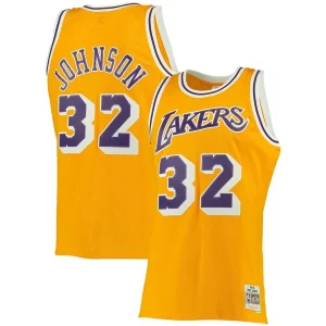 Magic Johnson Los Angeles Lakers 1984/85 Big & Tall Hardwood Classics Swingman Stylish Jersey Gold Perfect for Game Day
