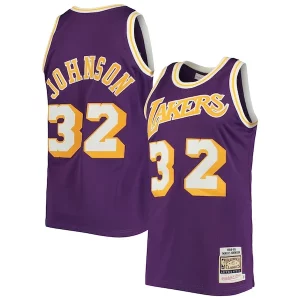 Magic Johnson Los Angeles Lakers 1984/85 Chic Hardwood Classics Authentic Jersey Purple/Gold Great for Fans