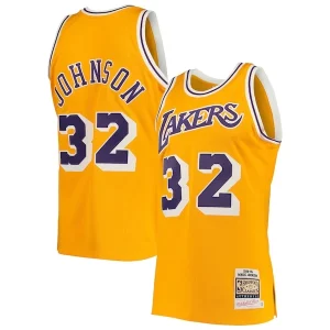 Magic Johnson Los Angeles Lakers 1984/85 Hardwood Gorgeous Classics Authentic Jersey Gold/Purple for Basketball Enthusiasts