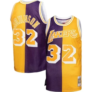 Magic Johnson Los Angeles Lakers Big & Tall Hardwood Classics 1984/85 Split Swingman Jersey Purple/Gold Elegant Perfect for Game Day