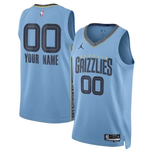Memphis Grizzlies Eye - catching Jordan Brand Unisex 2022/23 Swingman Custom Jersey Statement Edition Blue Must - Have for Jerseys Lovers