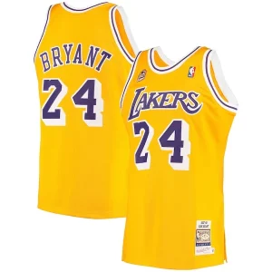 Men's Los Angeles Lakers Kobe Bryant Premium Gold 2007 Hardwood Classics Authentic Jersey Must - Have for Jerseys Lovers