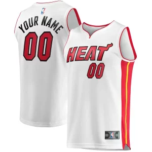 Miami Heat Youth Fast Break Custom Replica Jersey Association Edition White Fabulous Great for Fans