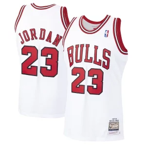 Michael Jordan Chicago Bulls 1997/98 Hardwood Classics Authentic Jersey White/Black/Scarlet Trendy Perfect for Game Day