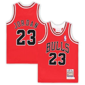 Michael Jordan Chicago Bulls Stylish Toddler 1997/98 Hardwood Classics Authentic Jersey Red/Black/White Must - Have for Jerseys Lovers