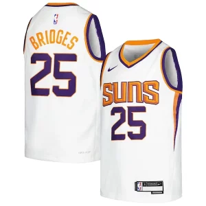 Mikal Bridges Phoenix Fabulous Suns Nike Youth Swingman Jersey Association Edition White/Purple Great for Fans