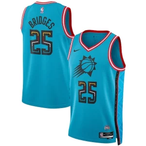 Mikal Bridges Phoenix Suns Nike Unisex Eye - catching 2022/23 Swingman Jersey City Edition Turquoise Must - Have for Jerseys Lovers