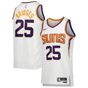 Mikal Bridges Stylish Phoenix Suns Nike Unisex Swingman Jersey Association Edition White/Purple Great for Fans