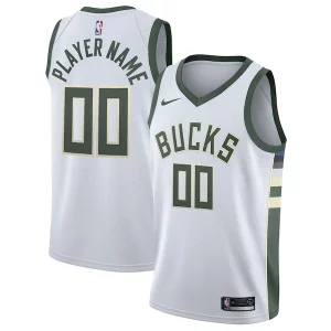 Milwaukee Bucks Nike 2020/21 Swingman Custom Jersey Association Edition Fabulous White Great for Fans