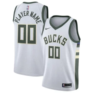 Milwaukee Bucks Nike Unique 2020/21 Swingman Custom Jersey Association Edition White Great for Fans