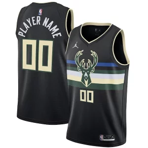 Milwaukee Gorgeous Bucks Jordan Brand Swingman Custom Jersey Statement Edition Black for Basketball Enthusiasts