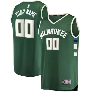 Milwaukee Premium Bucks Youth Fast Break Custom Replica Jersey Hunter Green Icon Edition Must - Have for Jerseys Lovers