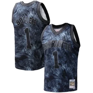 Muggsy Bogues Charlotte Premium Hornets Hardwood Classics 1992/93 Tie Dye Swingman Jersey Black Perfect for Game Day