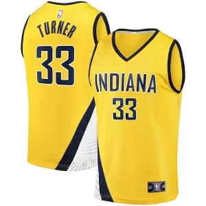Myles Turner Gorgeous Indiana Pacers Fast Break Replica Jersey Statement Edition Gold Ideal for Collectors