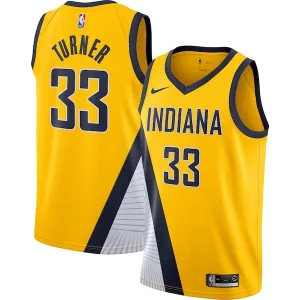 Myles Turner Indiana Pacers Nike Elegant Swingman Jersey Gold Statement Edition Great for Fans