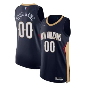 New Orleans Chic Pelicans Nike 2021/22 Diamond Authentic Custom Jersey Icon Edition Navy Great for Fans
