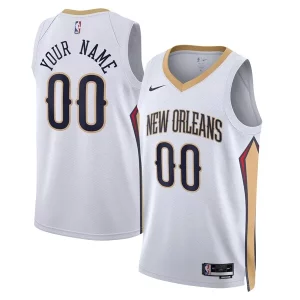 New Orleans Pelicans Nike Unisex Swingman Custom Jersey White Fabulous Association Edition Must - Have for Jerseys Lovers