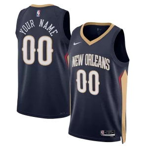 New Orleans Pelicans Nike Unisex Trendy 2022/23 Swingman Custom Jersey Navy Icon Edition Must - Have for Jerseys Lovers