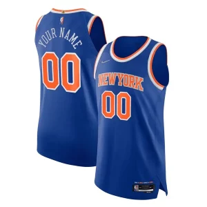 New York Chic Knicks Nike 2021/22 Diamond Swingman Authentic Custom Jersey Icon Edition Blue Great for Fans